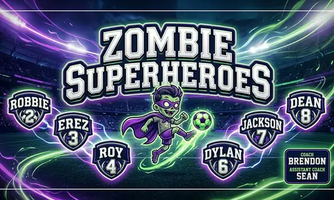 Zombie Superheroes Soccer AI image template