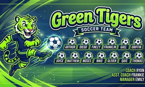 Green Tigers Soccer AI image template