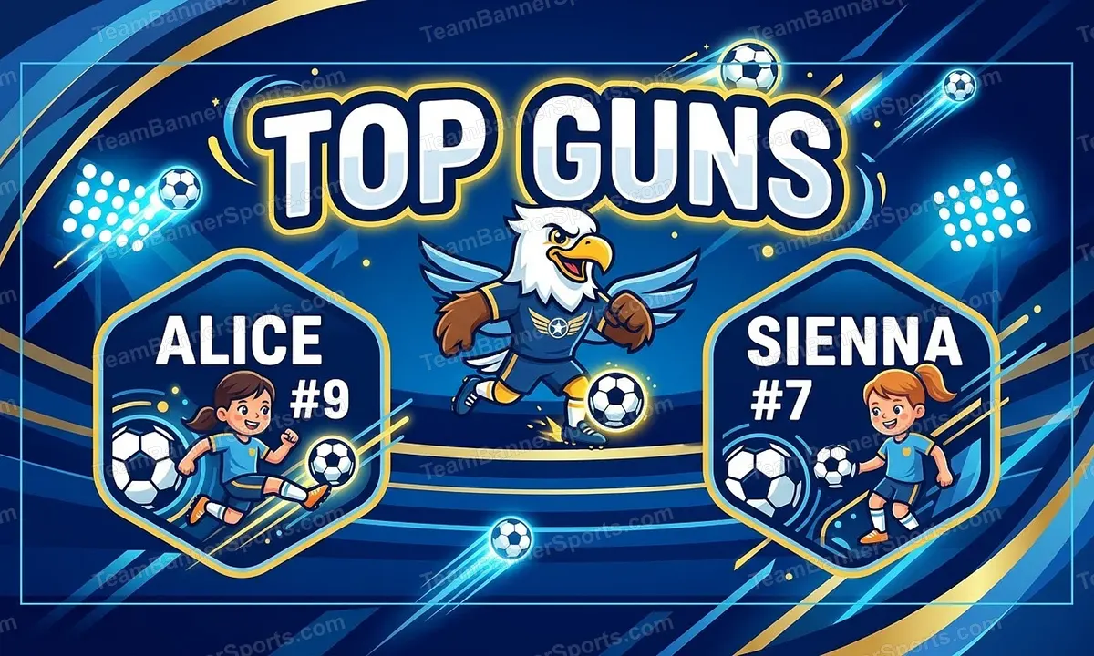 Top Guns soccer team banner created with AI