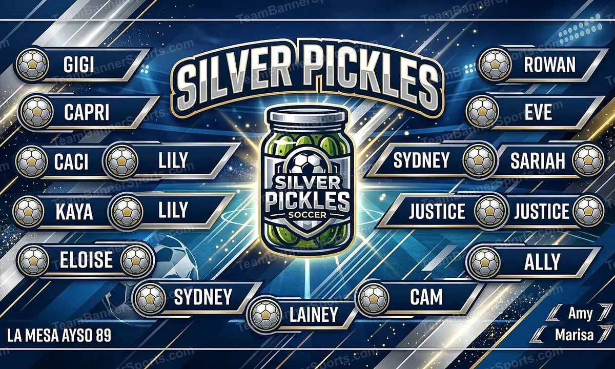 Silver Pickles soccer team banner created with AI