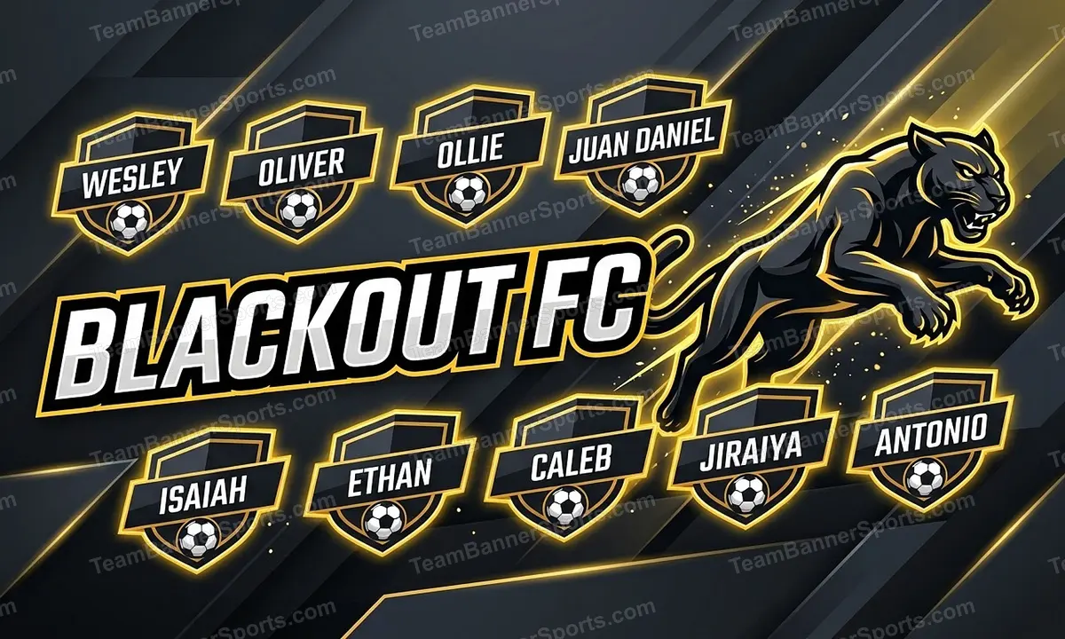 Blackout FC soccer team banner created with AI