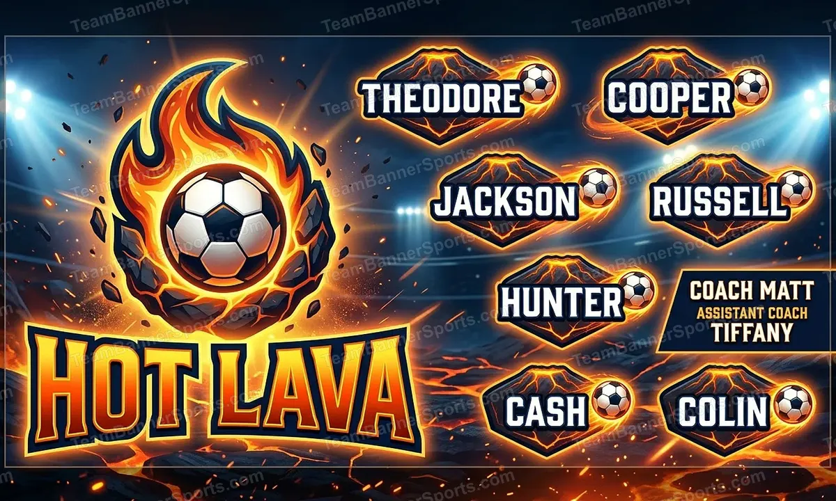 Hot Lava soccer team banner created with AI