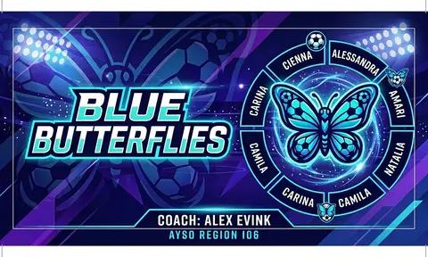 Blue Butterflies Soccer AI image template