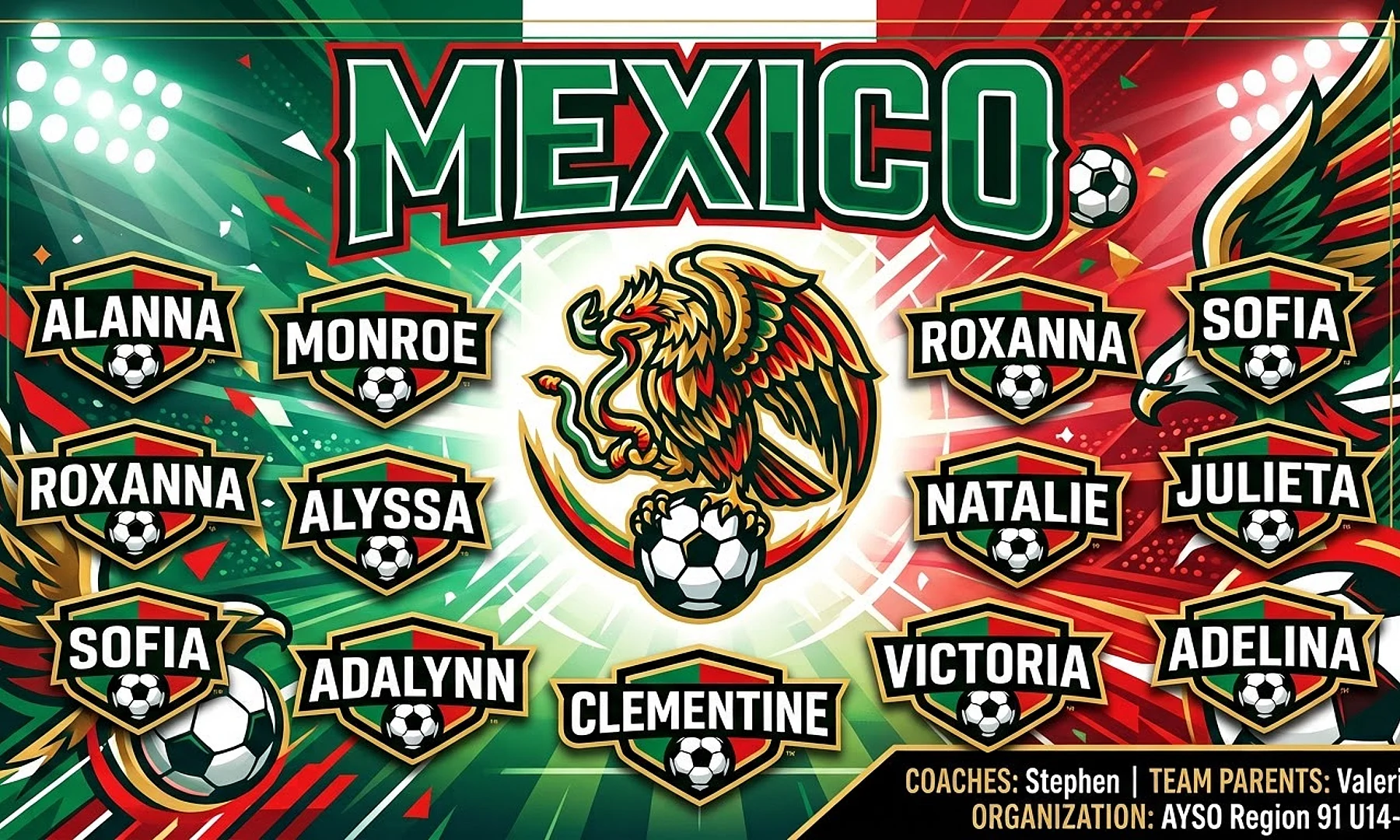 Mexico soccer team banner created with AI