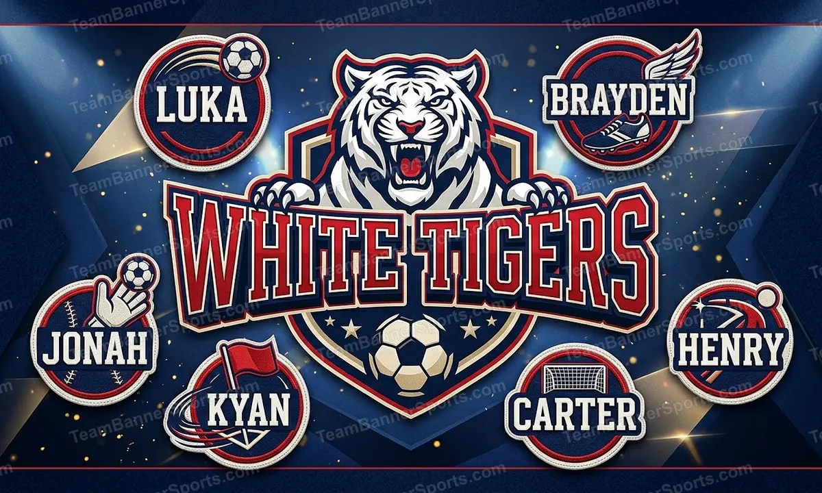 White Tigers soccer team banner created with AI