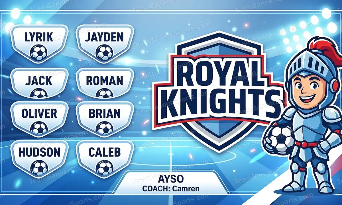 Royal Knights soccer team banner created with AI