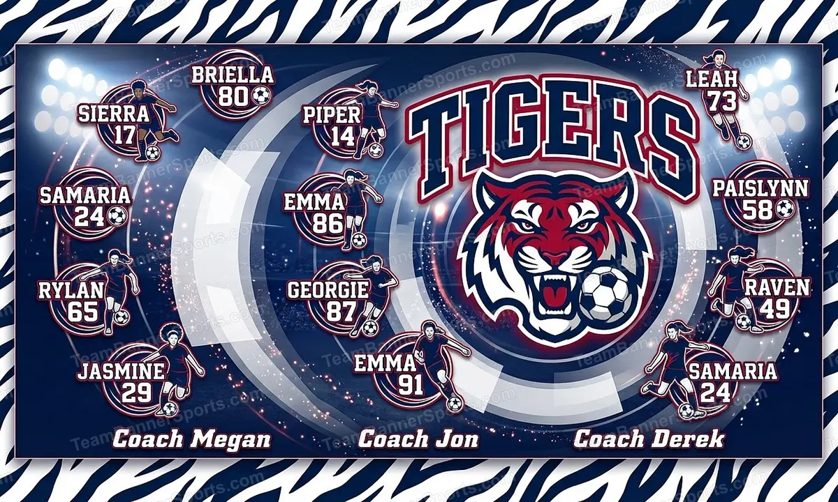 Tigers soccer team banner created with AI