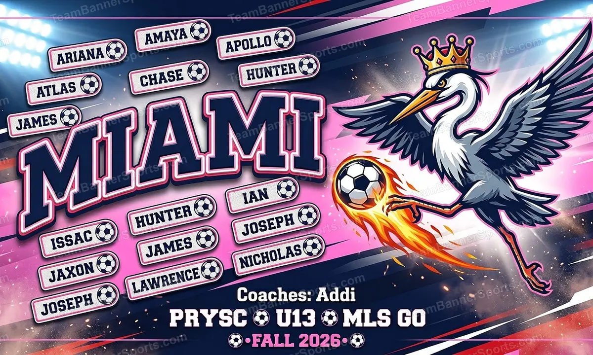 Miami soccer team banner created with AI