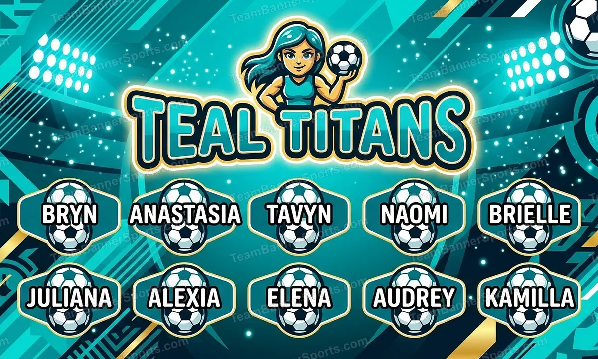 Teal Titans soccer team banner created with AI