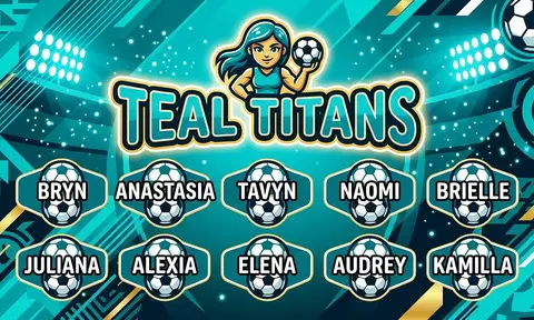 Teal Titans Soccer AI image template