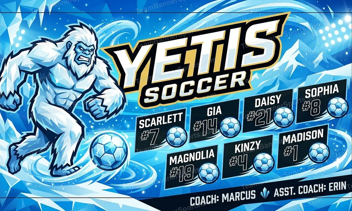 Yetis soccer team banner created with AI