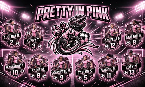 Pretty in Pink Soccer AI image template