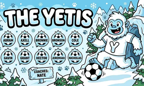The Yetis Soccer AI image template