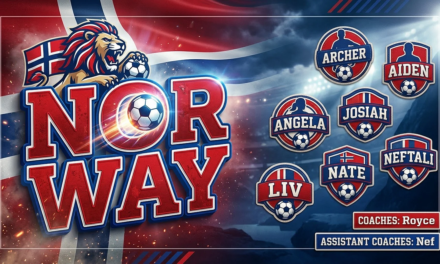 Norway soccer team banner created with AI