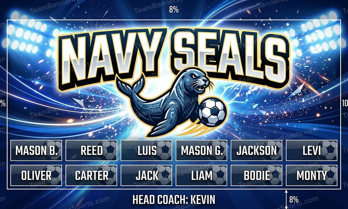 Navy Seals soccer team banner created with AI