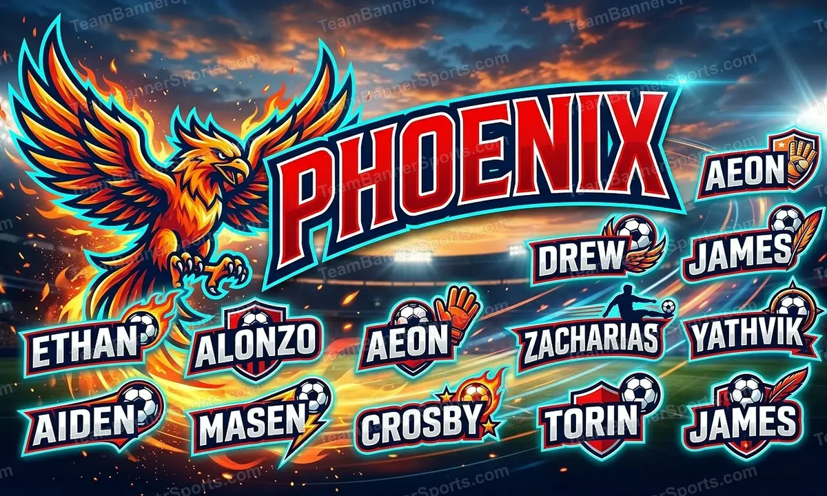 Phoenix soccer team banner created with AI