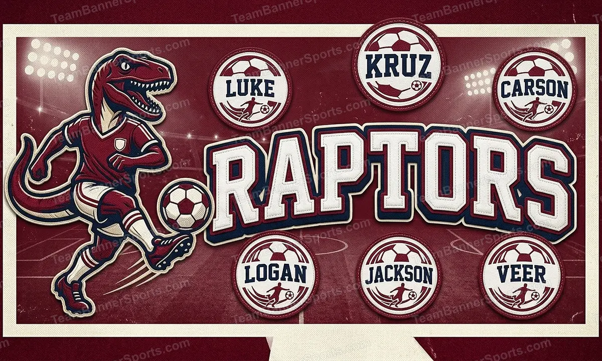 Raptors soccer team banner created with AI