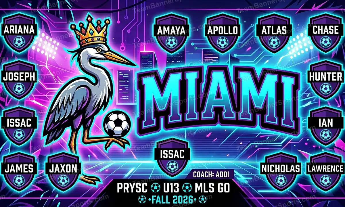 Miami soccer team banner created with AI
