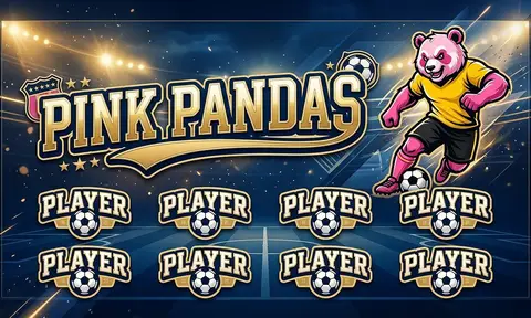 Pink Pandas Soccer AI image template