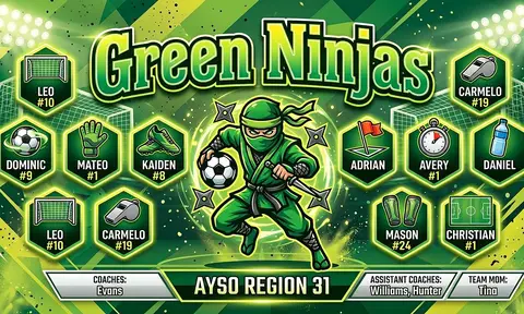Green Ninjas Soccer AI image template