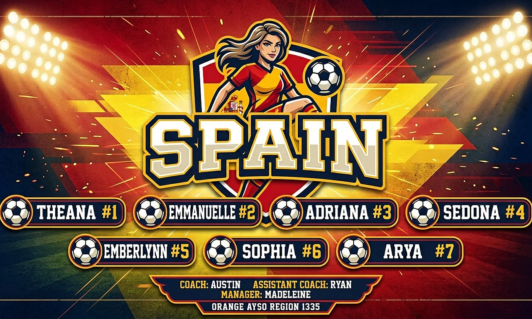 Spain Soccer AI image template