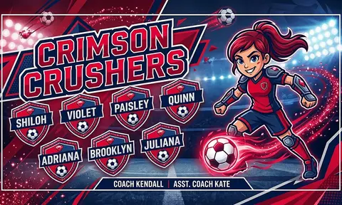Crimson crushers Soccer AI image template