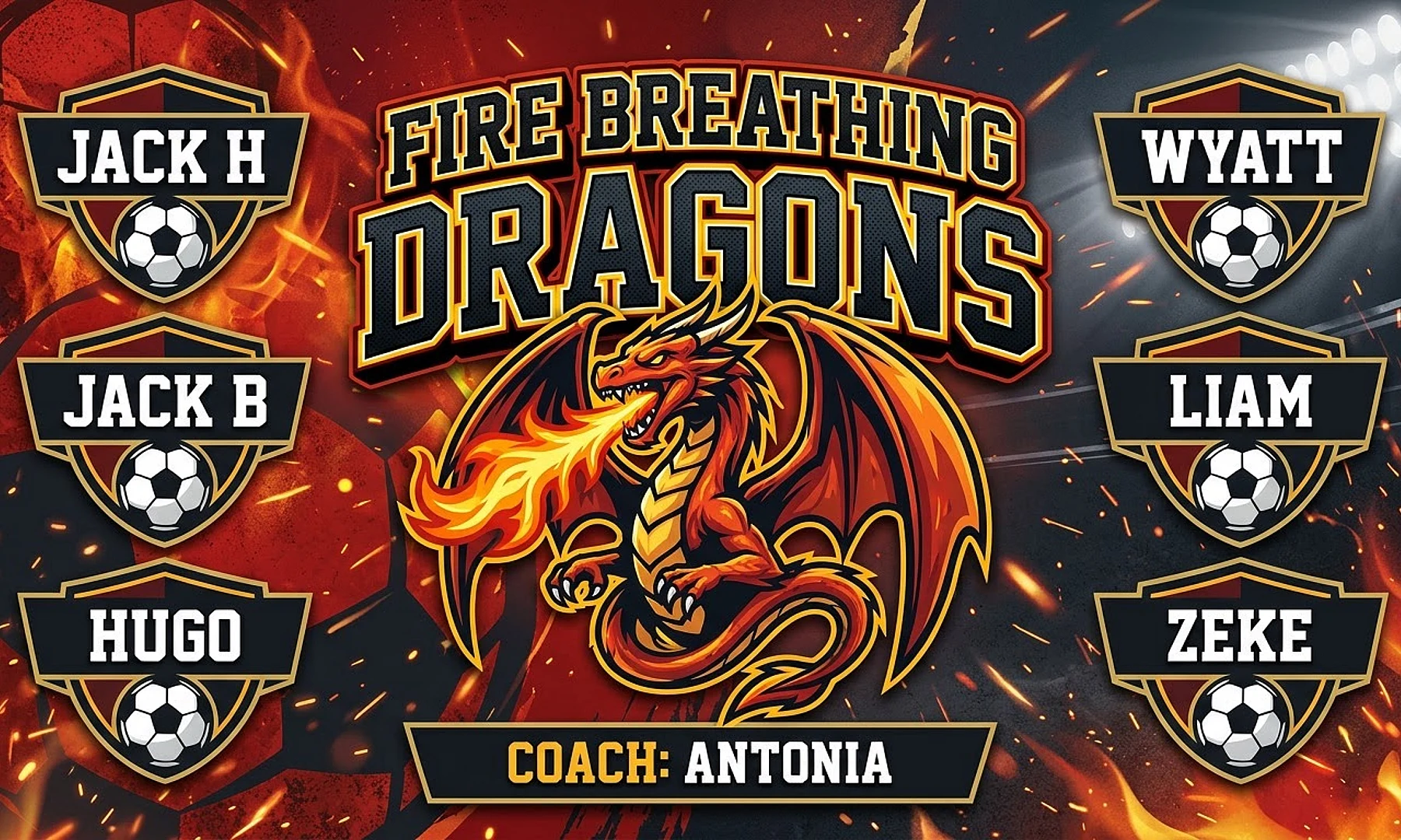 Fire Breathing Dragons Soccer AI image template