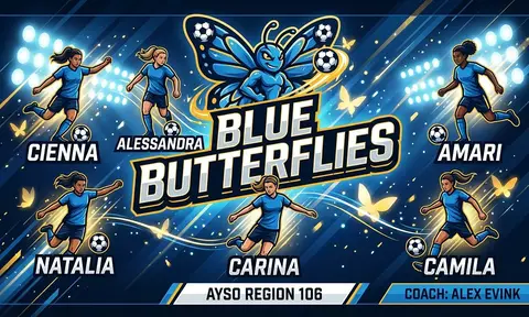 Blue Butterflies Soccer AI image template