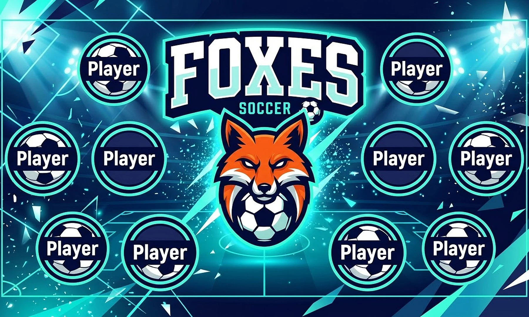 Foxes soccer team banner created with AI