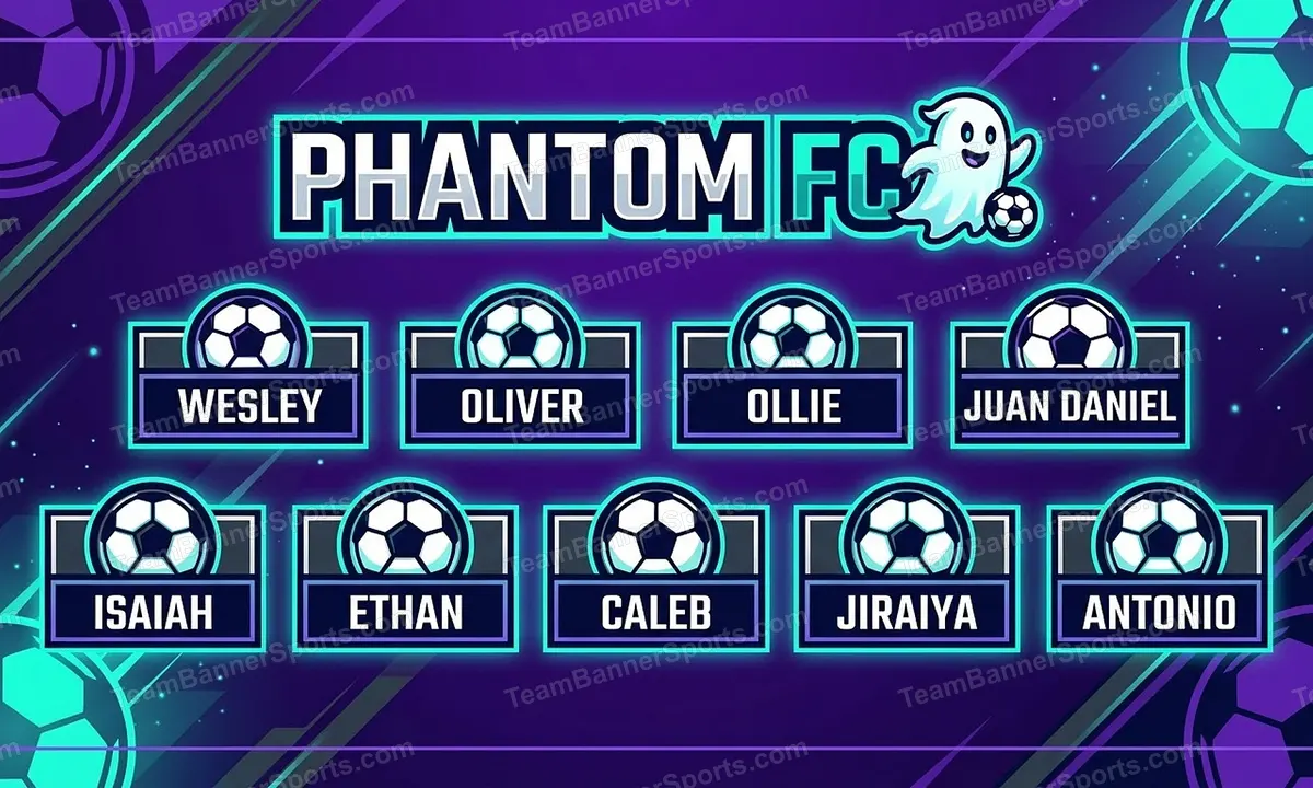 Phantom FC soccer team banner created with AI
