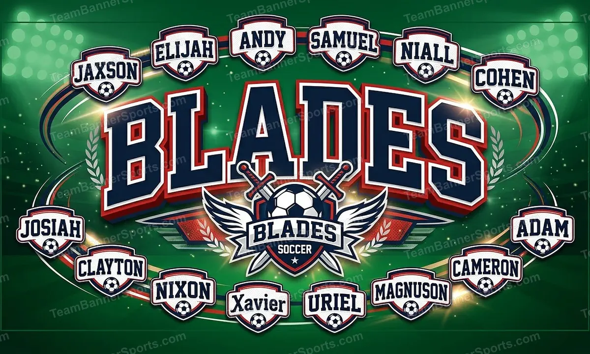 Blades soccer team banner created with AI