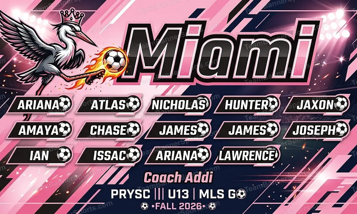 Miami soccer team banner created with AI