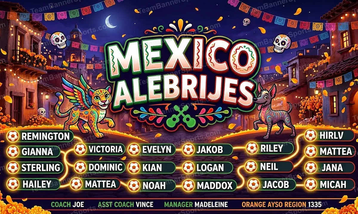Mexico Alebrijes soccer team banner created with AI