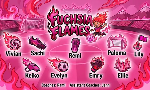Fuchsia Flames Soccer AI image template