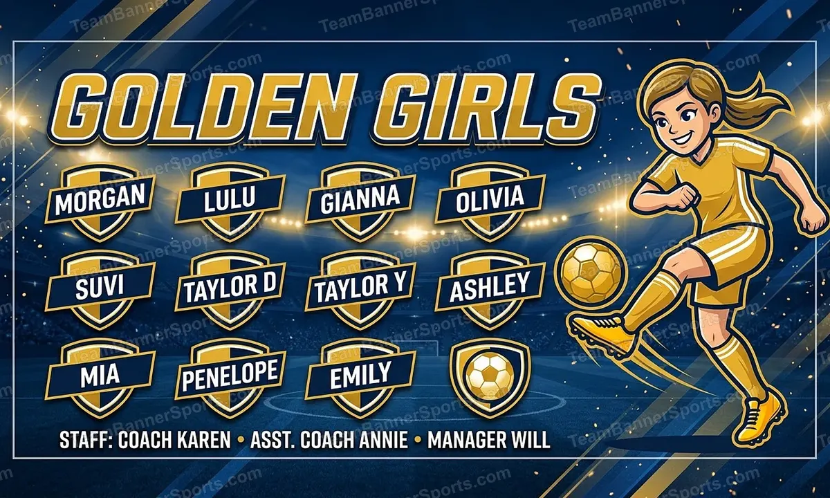 Golden Girls soccer team banner created with AI