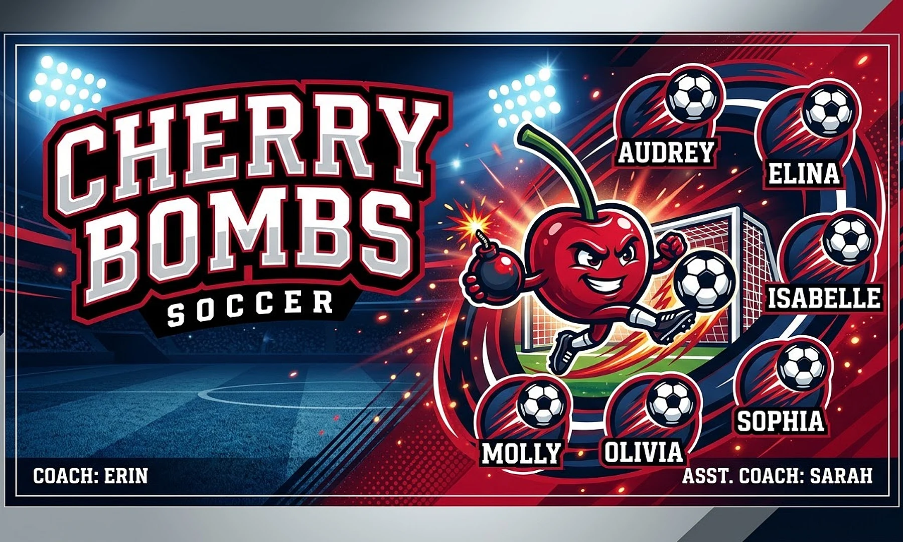 Cherry Bombs Soccer AI image template