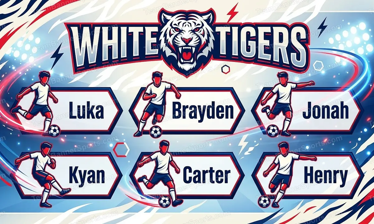 White Tigers soccer team banner created with AI