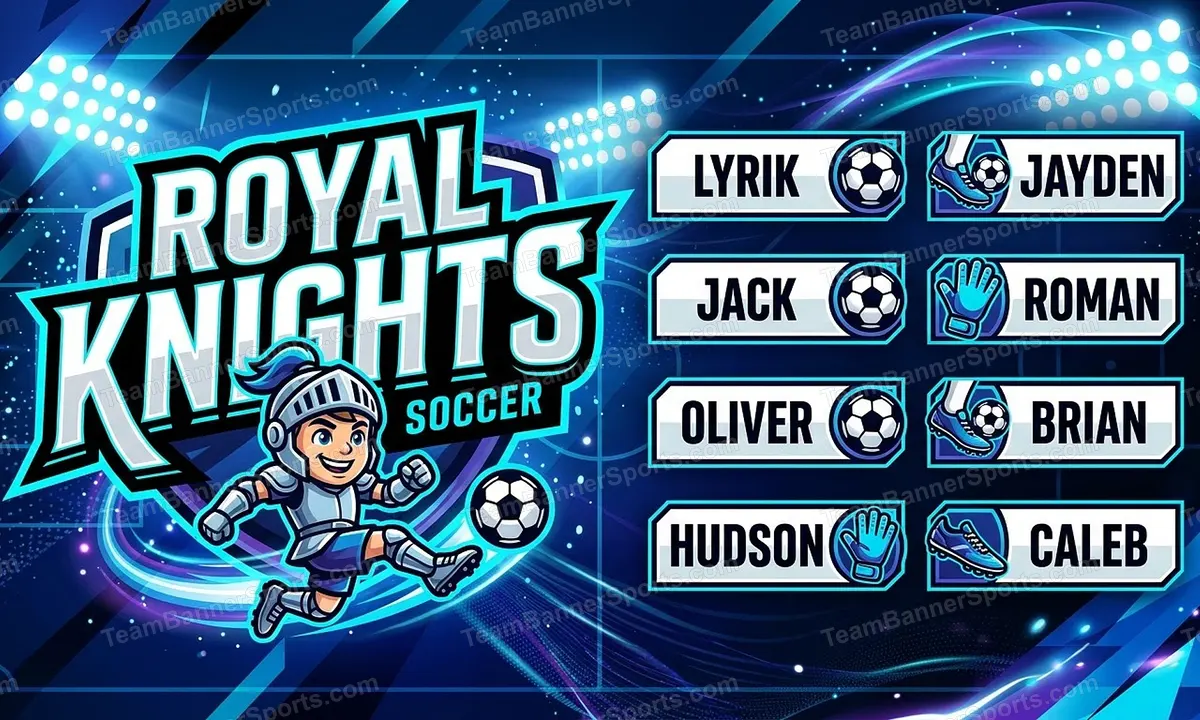 Royal Knights soccer team banner created with AI