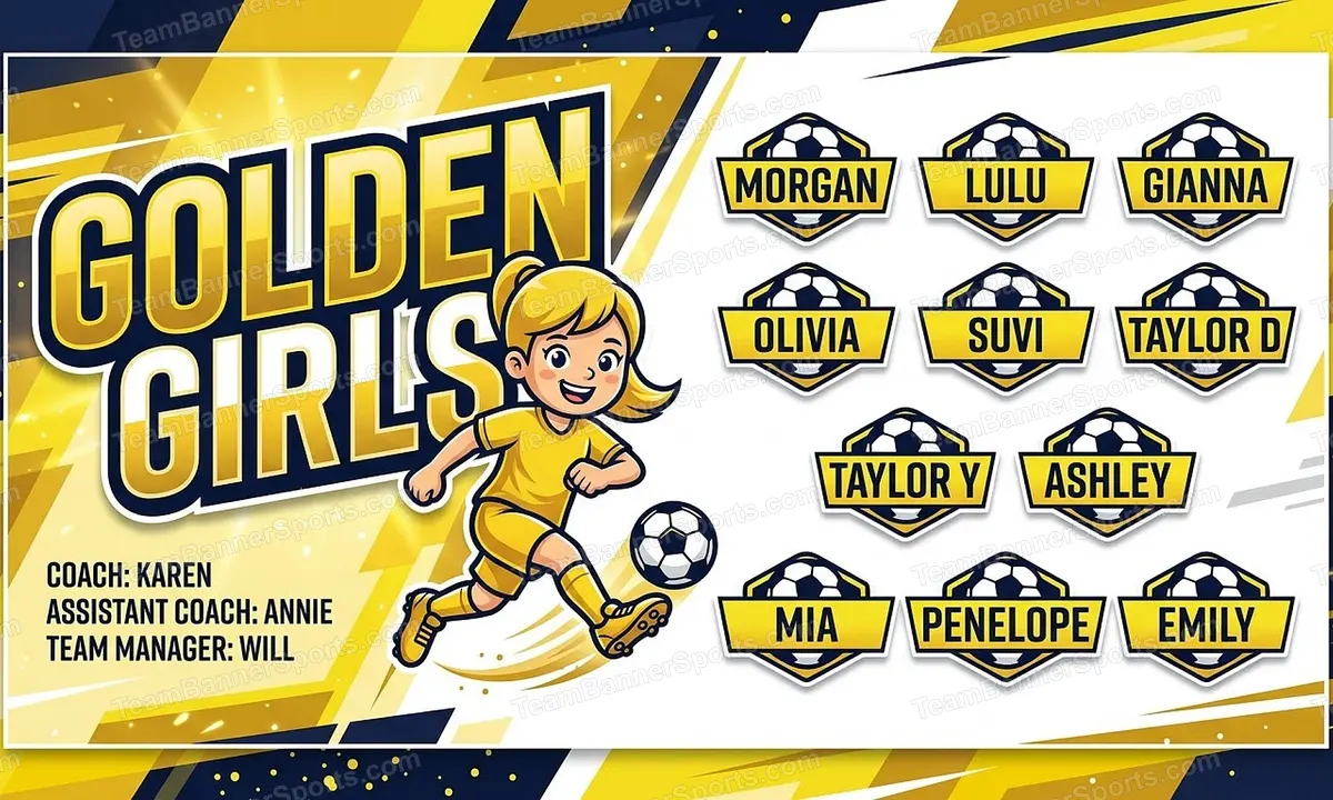 Golden Girls soccer team banner created with AI