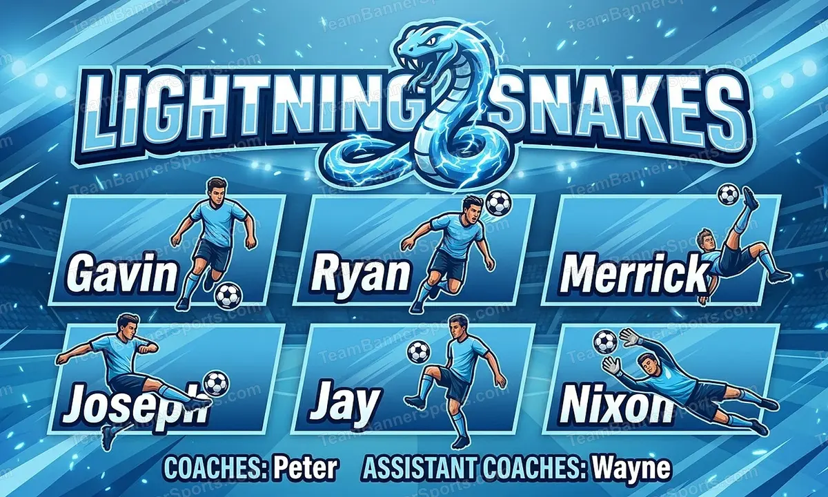 Lightning Snakes soccer team banner created with AI