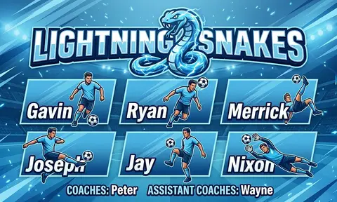 Lightning Snakes Soccer AI image template