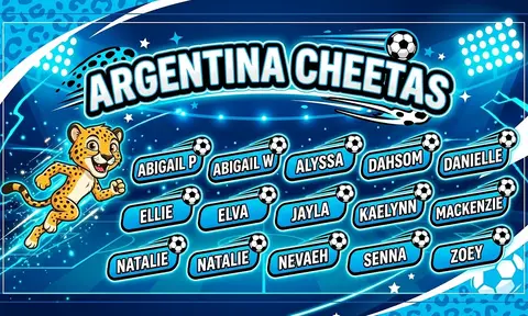 Argentina Cheetas Soccer AI image template