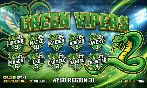Green Vipers Soccer AI image template