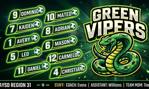 Green Vipers Soccer AI image template