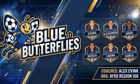 Blue Butterflies Soccer AI image template