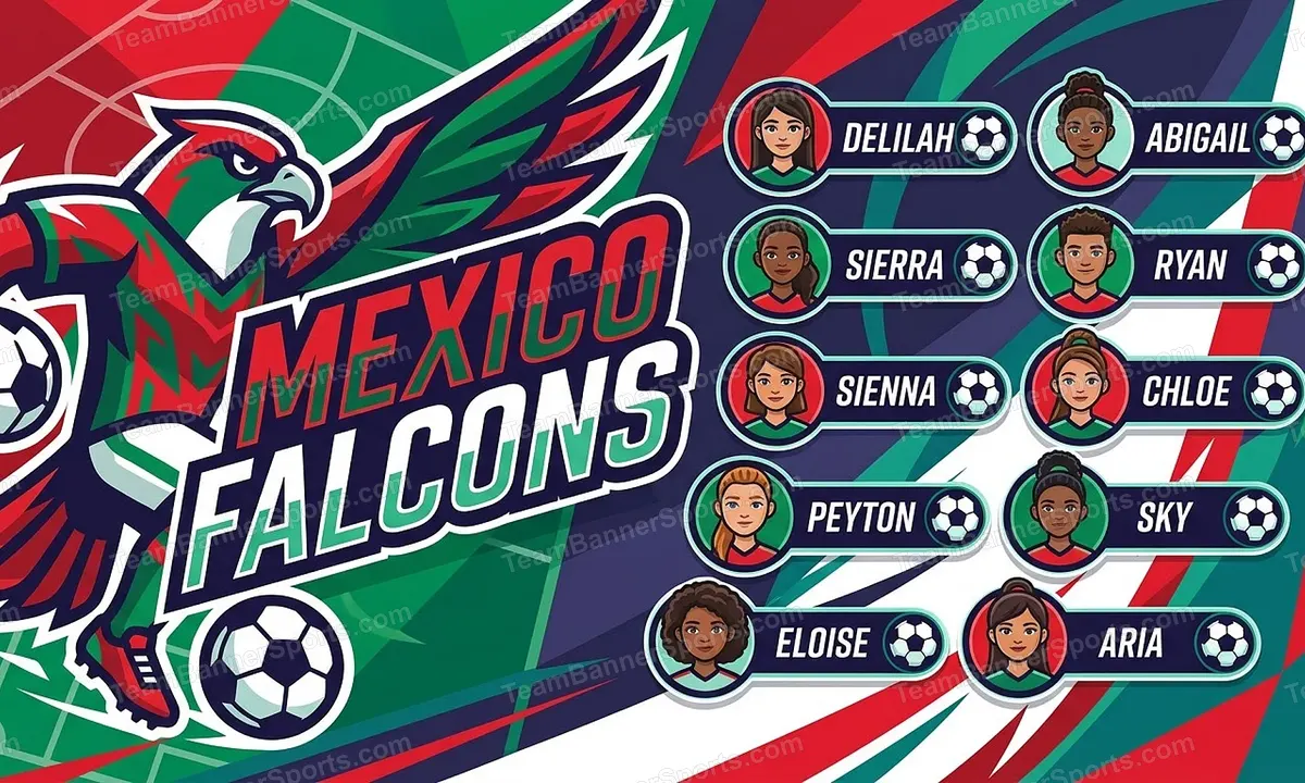 Mexico Falcons soccer team banner created with AI