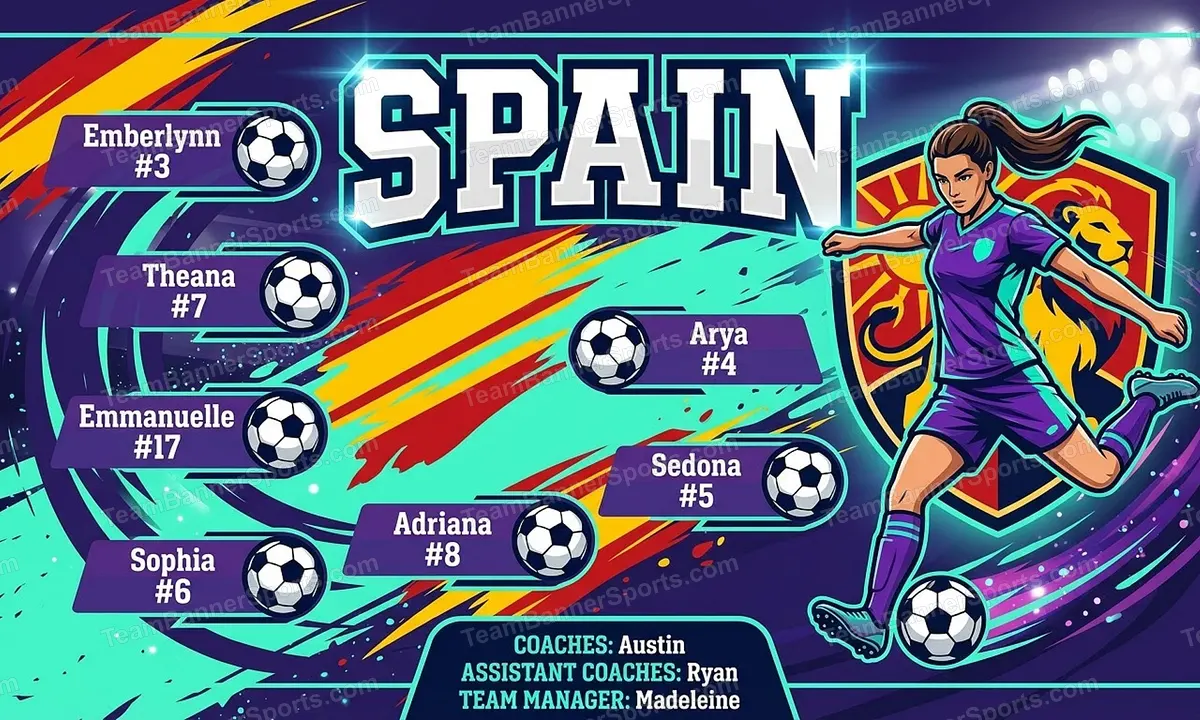 Spain soccer team banner created with AI