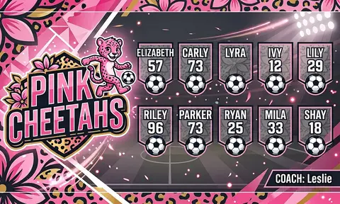 Pink Cheetahs Soccer AI image template