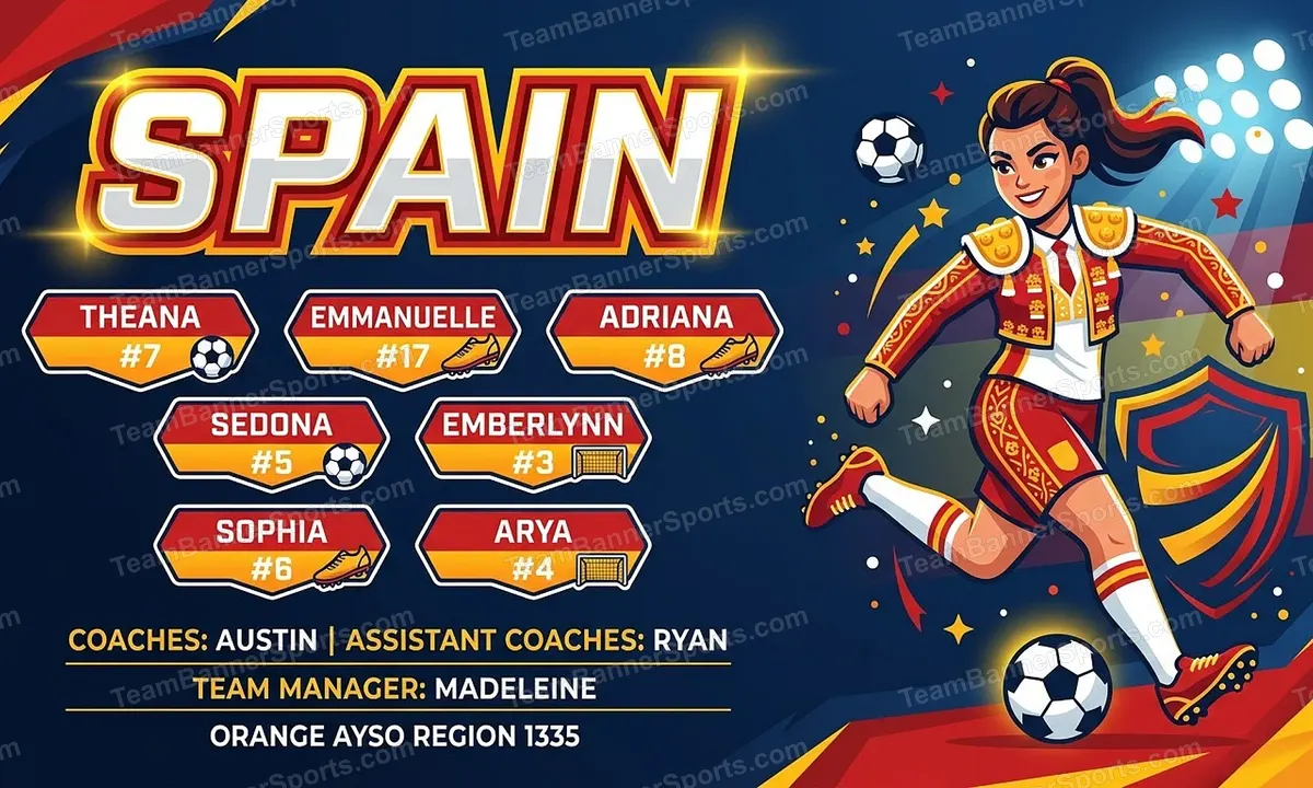 Spain soccer team banner created with AI