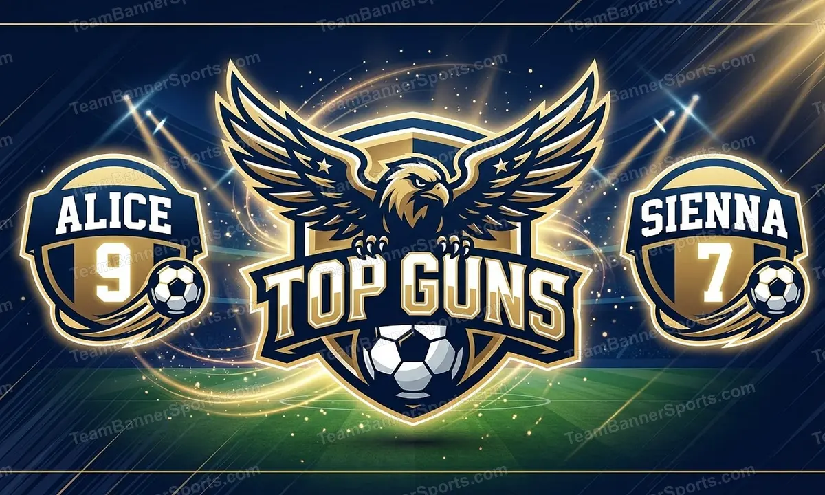 Top Guns soccer team banner created with AI